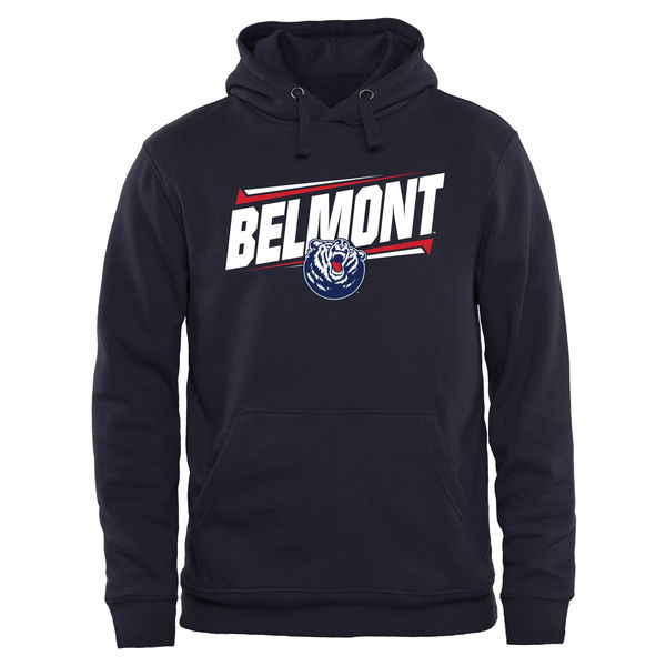 Men NCAA Belmont Bruins Double Bar Pullover Hoodie Navy->customized ncaa jersey->Custom Jersey